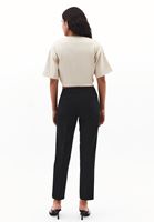 Bayan Siyah Yüksek Bel Slim-Fit Pantolon