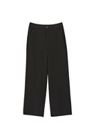 Bayan Siyah Orta Bel Straight-Fit Pantolon