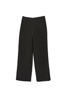 Bayan Siyah Orta Bel Straight-Fit Pantolon