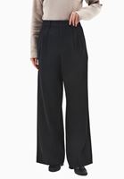 Bayan Siyah Yüksek Bel Wide-Leg Pantolon