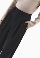 Bayan Siyah Yüksek Bel Wide-Leg Pantolon