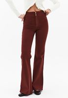 Bayan Bordo Ultra Yüksek Bel Flare Pantolon ( TENCEL™ )