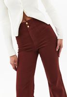 Bayan Bordo Ultra Yüksek Bel Flare Pantolon ( TENCEL™ )