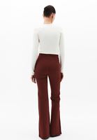 Bayan Bordo Ultra Yüksek Bel Flare Pantolon ( TENCEL™ )