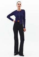 Bayan Siyah Ultra Yüksek Bel Flare Pantolon ( TENCEL™ )