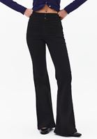 Bayan Siyah Ultra Yüksek Bel Flare Pantolon ( TENCEL™ )