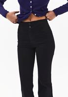 Bayan Siyah Ultra Yüksek Bel Flare Pantolon ( TENCEL™ )