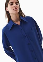 Bayan Mavi Oversize Poplin Gömlek