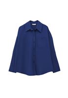 Bayan Mavi Oversize Poplin Gömlek