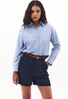 Bayan Çok Renkli Loose-Fit Poplin Gömlek