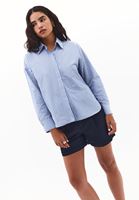 Bayan Çok Renkli Loose-Fit Poplin Gömlek