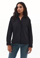 Bayan Siyah Loose-Fit Poplin Gömlek