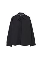 Bayan Siyah Loose-Fit Poplin Gömlek