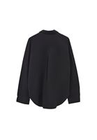 Bayan Siyah Loose-Fit Poplin Gömlek