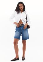 Bayan Beyaz Loose-Fit Poplin Gömlek