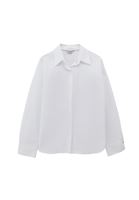 Bayan Beyaz Loose-Fit Poplin Gömlek