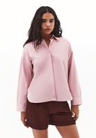 Bayan Pembe Loose-Fit Poplin Gömlek