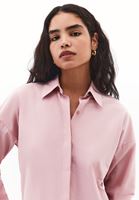 Bayan Pembe Loose-Fit Poplin Gömlek