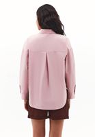 Bayan Pembe Loose-Fit Poplin Gömlek