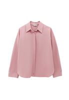 Bayan Pembe Loose-Fit Poplin Gömlek