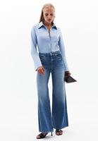 Bayan Mavi Slim-Fit Gömlek