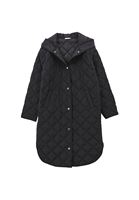 Women Black Loose-Fit Quilted Jacket