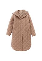 Women Sand Beige Loose-Fit Quilted Jacket