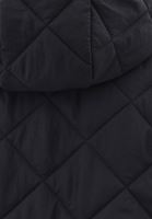 Women Black Loose-Fit Quilted Jacket