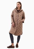 Women Sand Beige Loose-Fit Quilted Jacket