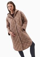 Women Sand Beige Loose-Fit Quilted Jacket