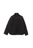 Women Black Quilted Loose-Fit Jacket