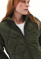 Women Khaki Quilted Loose-Fit Jacket