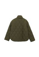 Women Khaki Quilted Loose-Fit Jacket