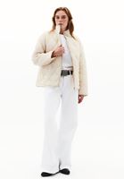 Women Beige Quilted Loose-Fit Jacket