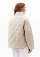 Women Beige Quilted Loose-Fit Jacket