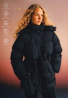 Women Navy Quilted Puff Coat