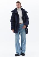 Women Navy Quilted Puff Coat