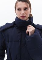 Women Navy Quilted Puff Coat