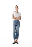 Bayan Mavi Straight-Fit Denim Pantolon