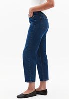 Bayan Mavi Yüksek Bel Straight-Fit Pantolon