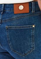 Bayan Mavi Yüksek Bel Straight-Fit Pantolon