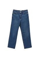 Bayan Mavi Yüksek Bel Straight-Fit Pantolon