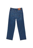 Bayan Mavi Yüksek Bel Straight-Fit Pantolon