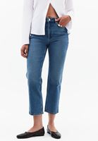 Bayan Mavi Yüksek Bel Straight-Fit Pantolon