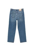 Bayan Mavi Yüksek Bel Straight-Fit Pantolon
