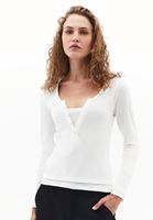 Women Cream Button-Detail T-Shirt