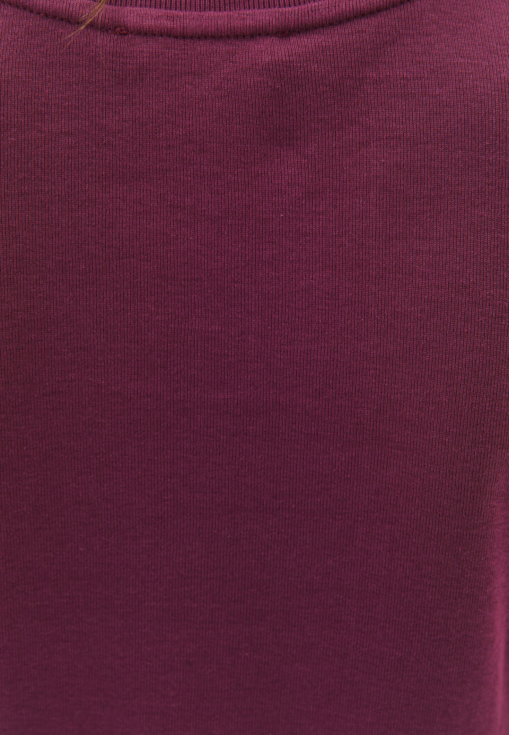 Women Purple Cotton Crew Neck T-Shirt