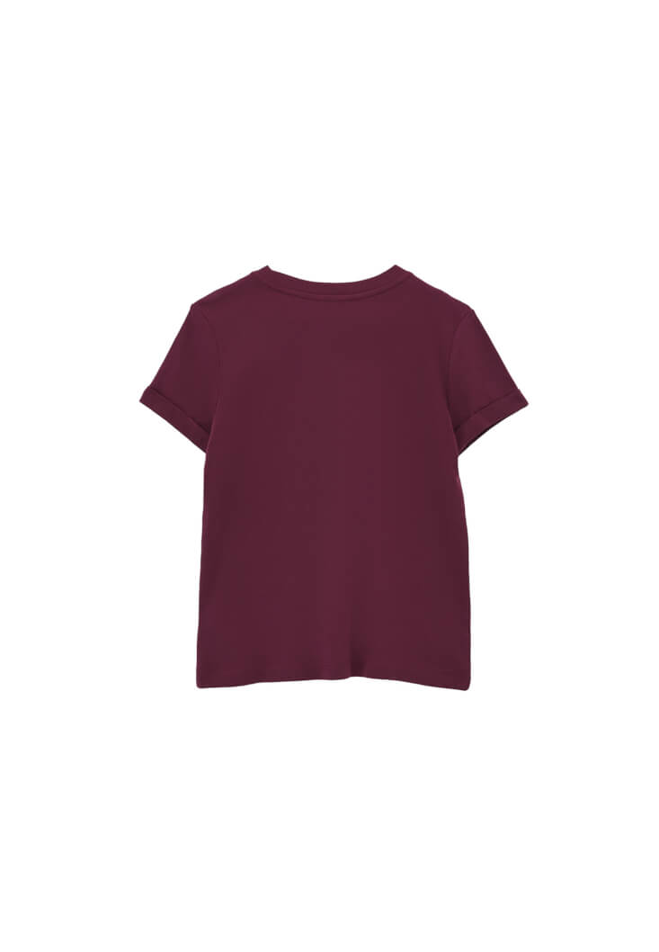 Women Purple Cotton Crew Neck T-Shirt