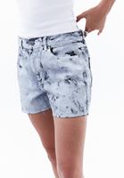 Bayan Gri Yüksek Bel Denim Şort