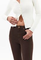 Bayan Kahverengi Yüksek Bel Skinny-Fit Pantolon ( TENCEL™ )